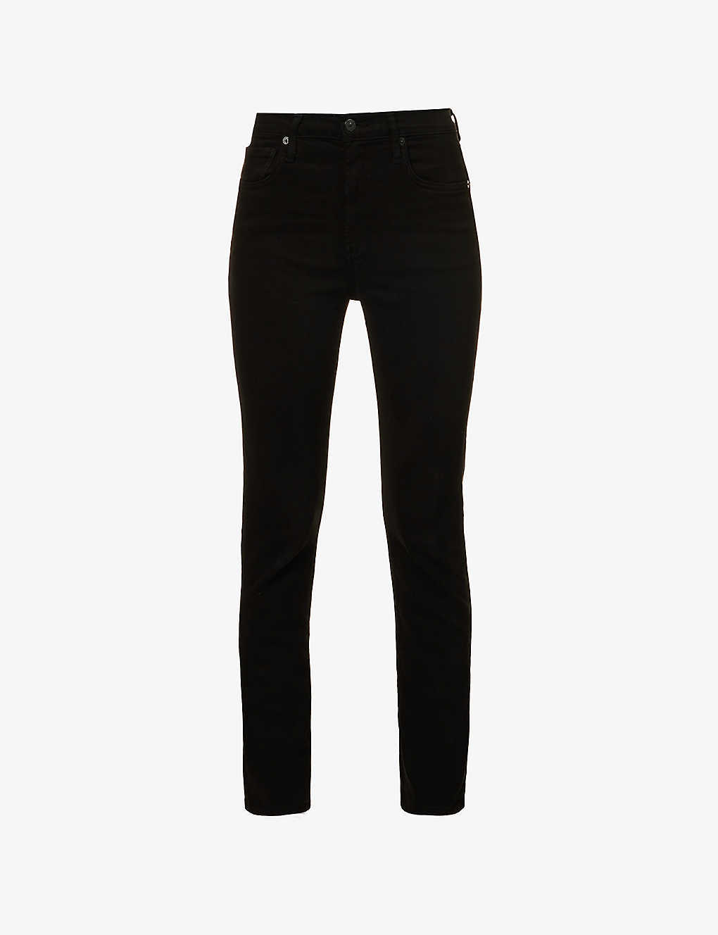 Shop Citizens Of Humanity Womens Plush Black Olivia Skinny High-rise Stretch-denim Jeans