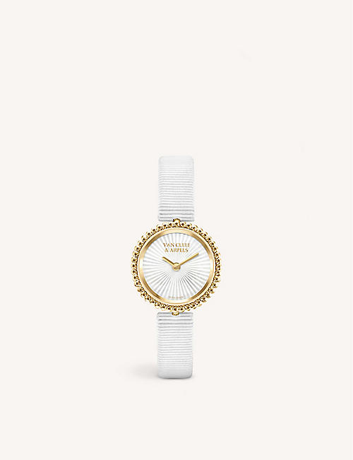 VAN CLEEF & ARPELS: Perlée yellow-gold and mother-of-pearl quartz watch