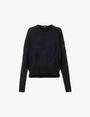 SERIENUMERICA: Textured-weave loose-fit wool-blend jumper