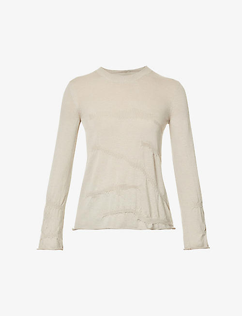 SERIENUMERICA: Slim-fit textured-knit cashmere top