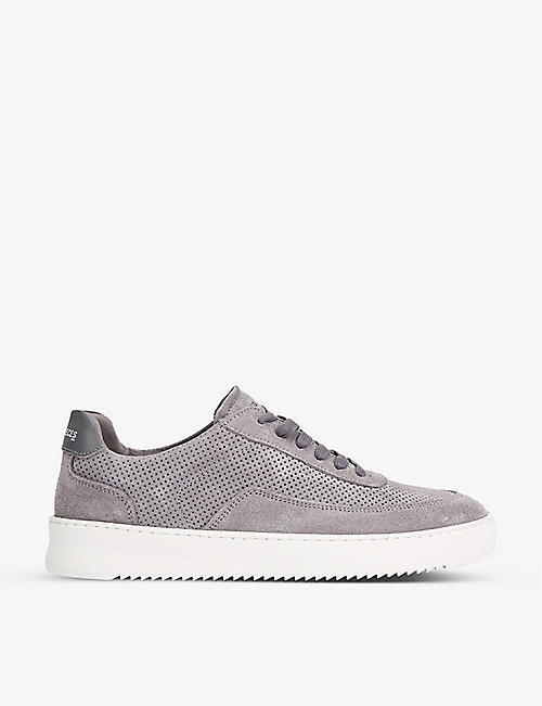 FILLING PIECES: Mondo Squash perforated suede low-top trainers