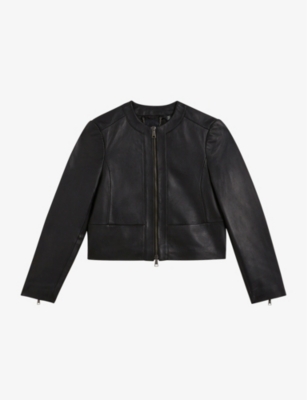 Ted baker outlet peplum leather jacket