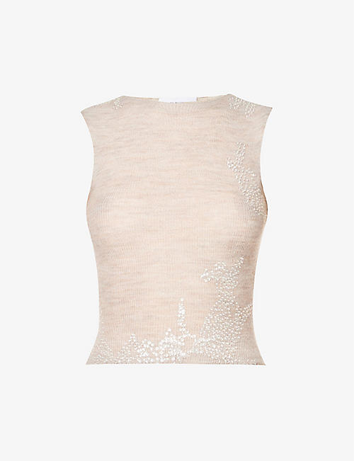16 ARLINGTON: Tania sequin-embellished knitted top
