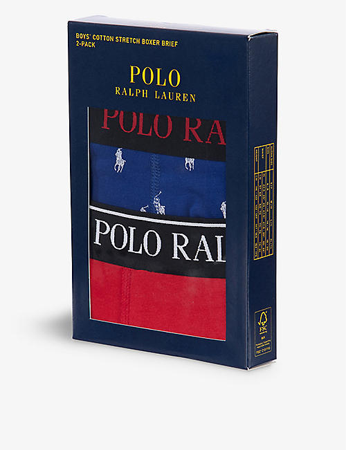 POLO RALPH LAUREN: Logo-waistband stretch-cotton boxers pack of two S-XL