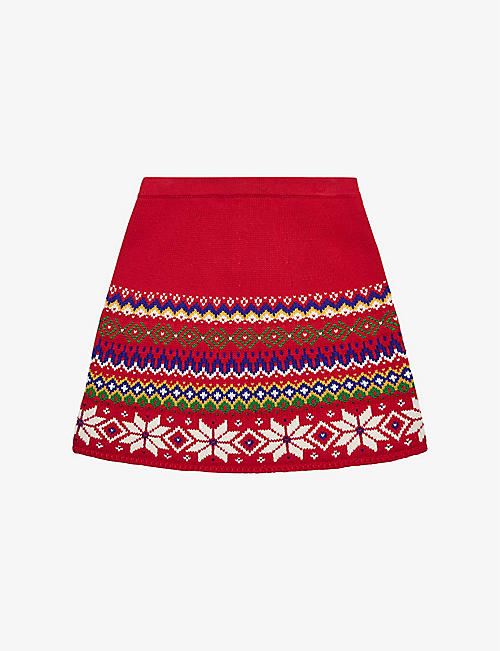 365 text-print mid-rise organic cotton-jersey shorts 3-12 years Selfridges & Co Girls Clothing Skirts Printed Skirts 