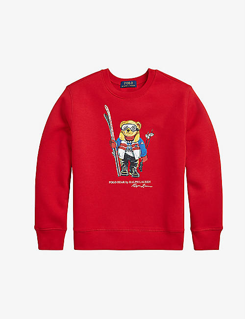 RALPH LAUREN: Polo Bear graphic-print cotton-blend sweatshirt 6-14 years