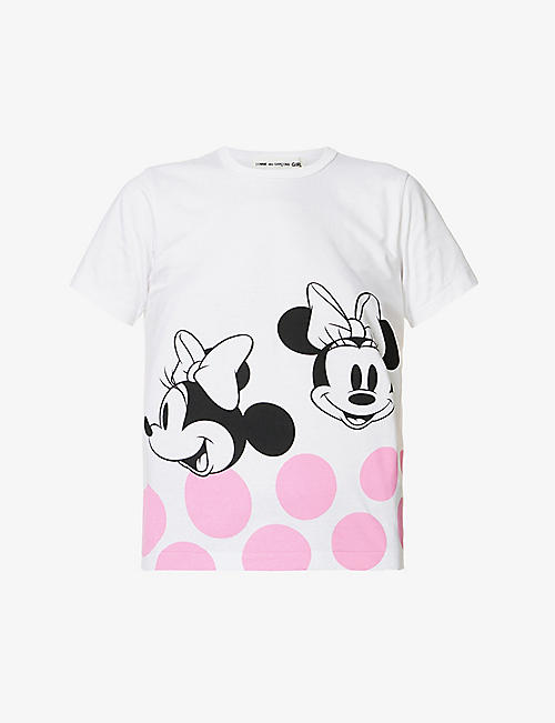 COMME DES GARCONS GIRL: Minnie Mouse-print round-neck cotton-jersey T-shirt