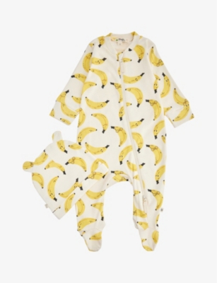 THE BONNIE MOB: Graphi-print two-piece organic cotton set 0-12 months