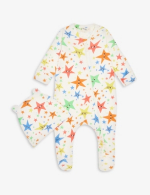 THE BONNIE MOB: Graphi-print two-piece organic cotton set 0-12 months