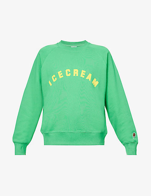 ICECREAM: Brand-print relaxed-fit cotton-jersey sweatshirt