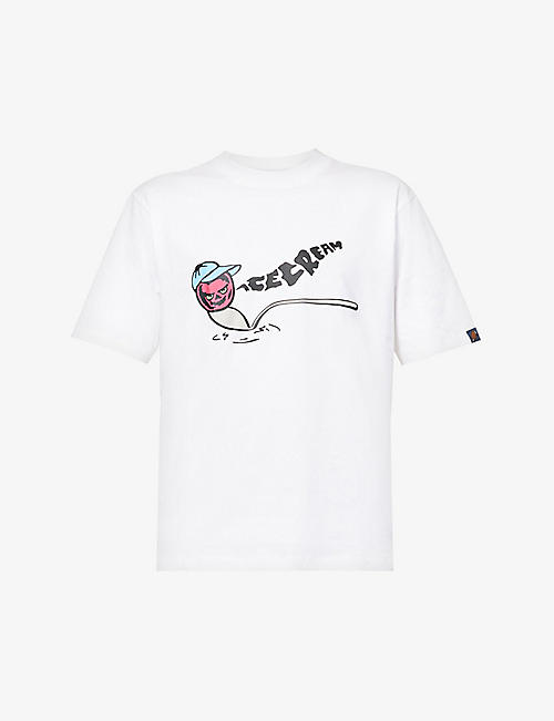 ICECREAM: 樱桃图案印花常规版型平纹针织棉 T 恤
