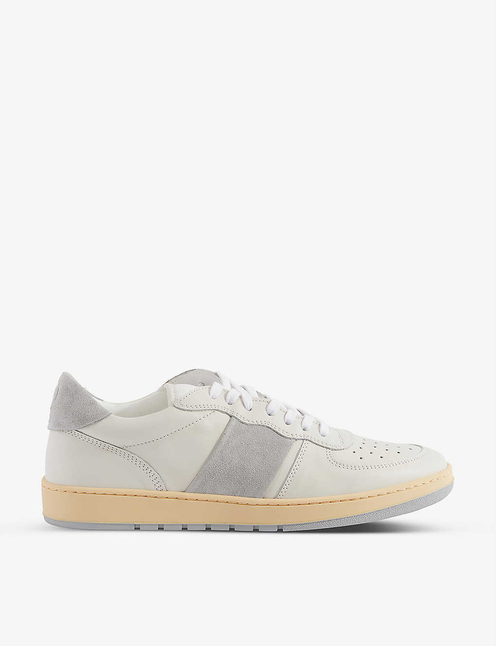 None Pillar Destroyer Leather And Suede Low-top Trainers In White