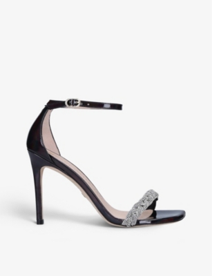 Stuart Weitzman Nudistcurve 100 Highshine Sandal In Black