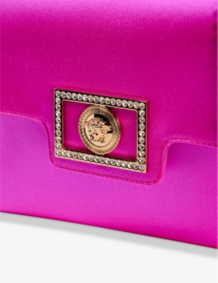 VERSACE Medusa logo-plaque satin clutch bag