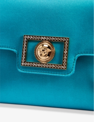 VERSACE Medusa logo-plaque satin clutch bag