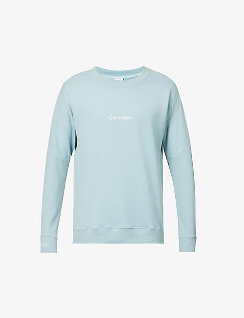 CALVIN KLEIN: Logo-print recycled-polyester and cotton-blend sweatshirt