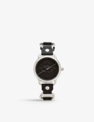 VIVIENNE WESTWOOD WATCHES: Carnaby leather and stainless steel quartz watch