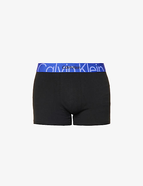 CALVIN KLEIN: Logo-print cotton and recycled-cotton blend trunks