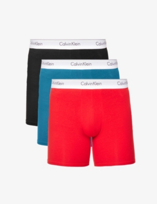 Mens Calvin Klein multi Cotton Stretch Boxer Briefs (Pack of 3)