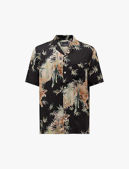 ALLSAINTS: Timor tropical-print relaxed-fit woven shirt
