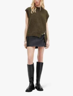 ALLSAINTS: Castel V-neck sleeveless stretch-knit tank top