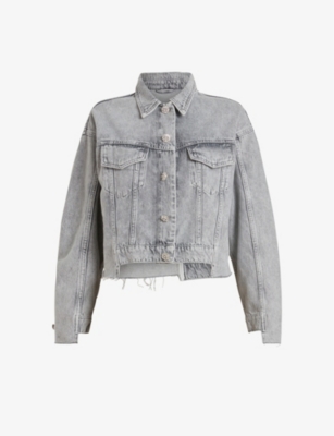 Distressed denim best sale jacket with patches