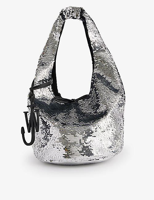 JW ANDERSON: Sequin-embellished mini woven shoulder bag