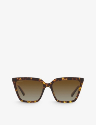 Bvlgari Womens Brown Bv8255b Cat-eye Crystal-embellished Acetate Sunglasses