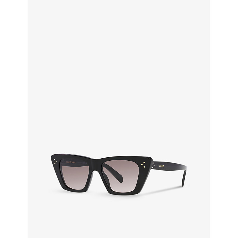Shop Celine Women's Black Cl40187i Rectangle-frame Acetate Sunglasses