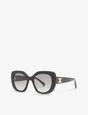 Shop Celine Women's Black Cl40226u Butterfly-frame Acetate Sunglasses