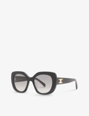 Celine Womens Black Cl40226u Butterfly-frame Acetate Sunglasses In Black