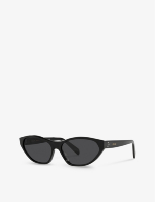 Shop Celine Women's Black Cl000371 Cl40251u Tortoiseshell Cat-eye Acetate Sunglasses