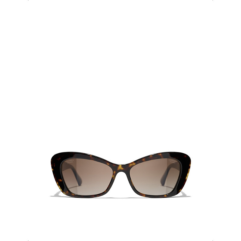 Pre-owned Chanel Womens Brown Ch5481h Cat-eye Tortoiseshell-frame Acetate Sunglasses