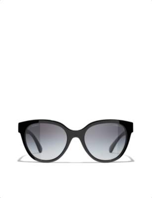 New In Stores Now CHANEL 5414 Butterfly Acetate Black Beige Sunglasses