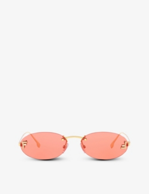 Fendi FE40038U 59 Grey & Gold Sunglasses