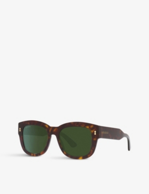 GUCCI: GG1110S square-frame tortoiseshell sunglasses