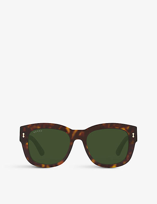 GUCCI: GG1110S square-frame tortoiseshell sunglasses