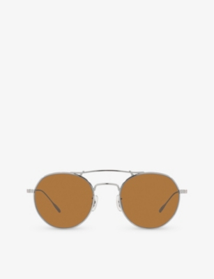 OLIVER PEOPLES: OV1309ST Reymont round-frame titanium sunglasses