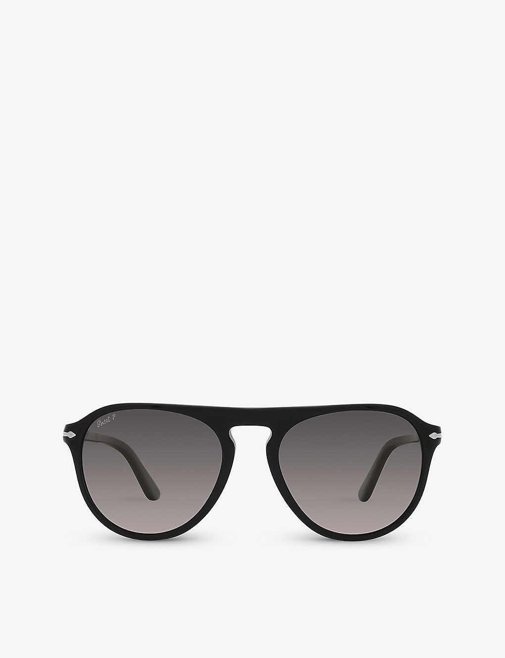 Persol Womens Black Po3302s Aviator-frame Acetate Sunglasses