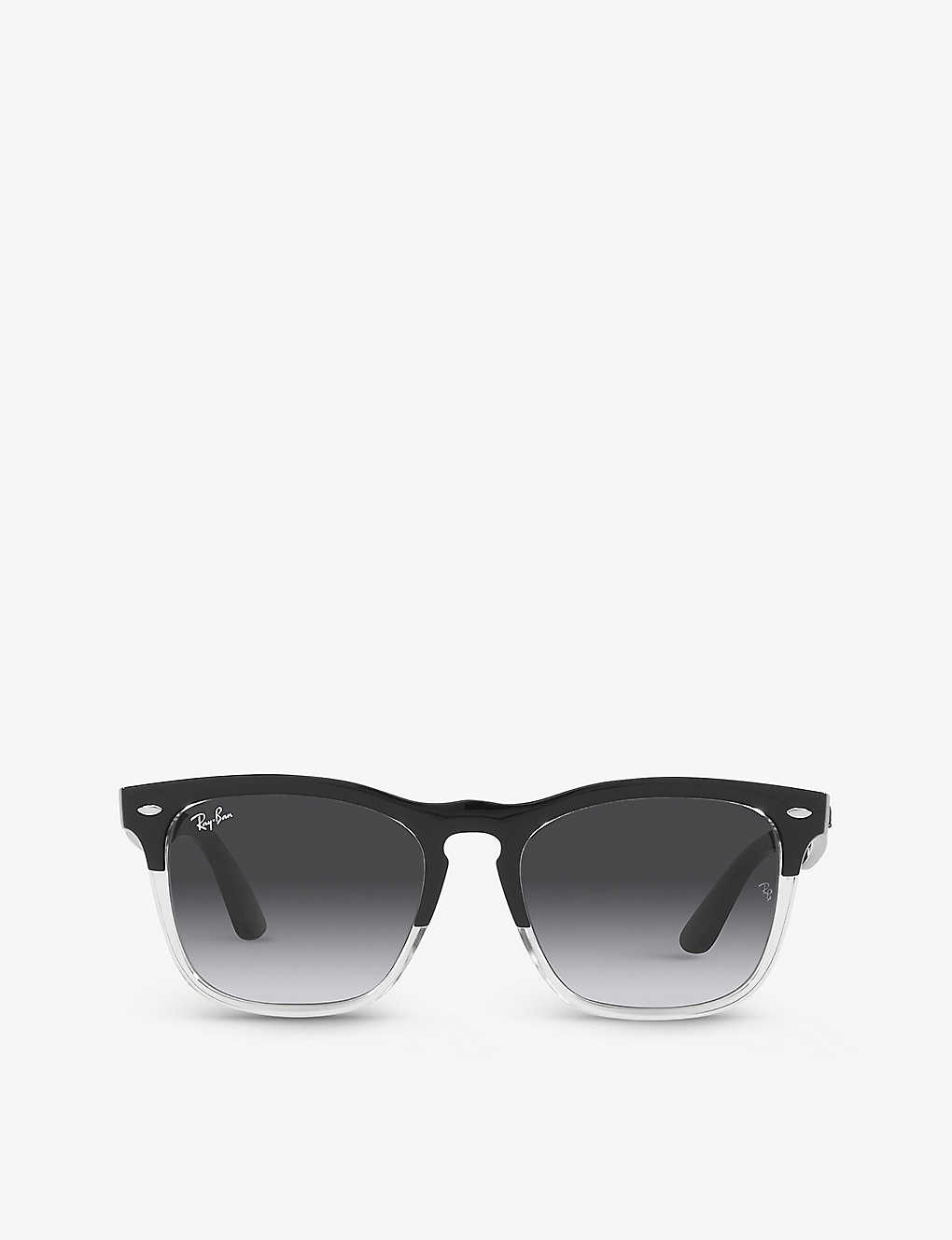 Shop Ray Ban Ray-ban Women's Black Rb4487 Steve Square-frame Nylon Sunglasses