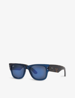 Shop Ray Ban Ray-ban Women's Blue Rb0840s Wayfarer Tortoiseshell Sunglasses