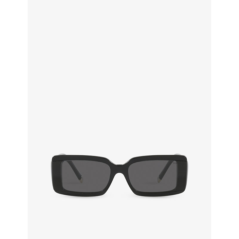 Tiffany & Co Tf4197 Rectangle-frame Acetate Sunglasses In Black