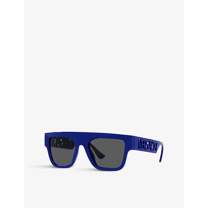 Shop Versace Women's Blue Ve4430u Square-frame Acetate Sunglasses