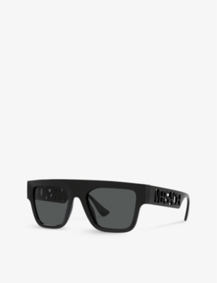 Shop Versace Women's Black Ve4430u Square-frame Acetate Sunglasses
