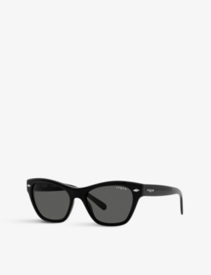 Shop Vogue Women's Black Vo5445s Cat Eye-frame Acetate Sunglasses