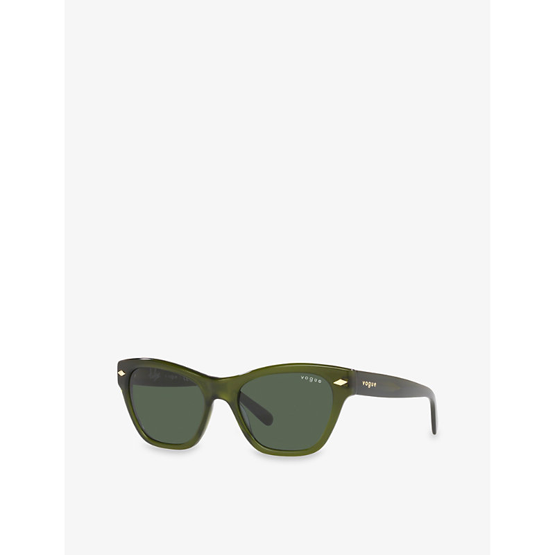 Shop Vogue Women's Green Vo5445s Cat Eye-frame Acetate Sunglasses