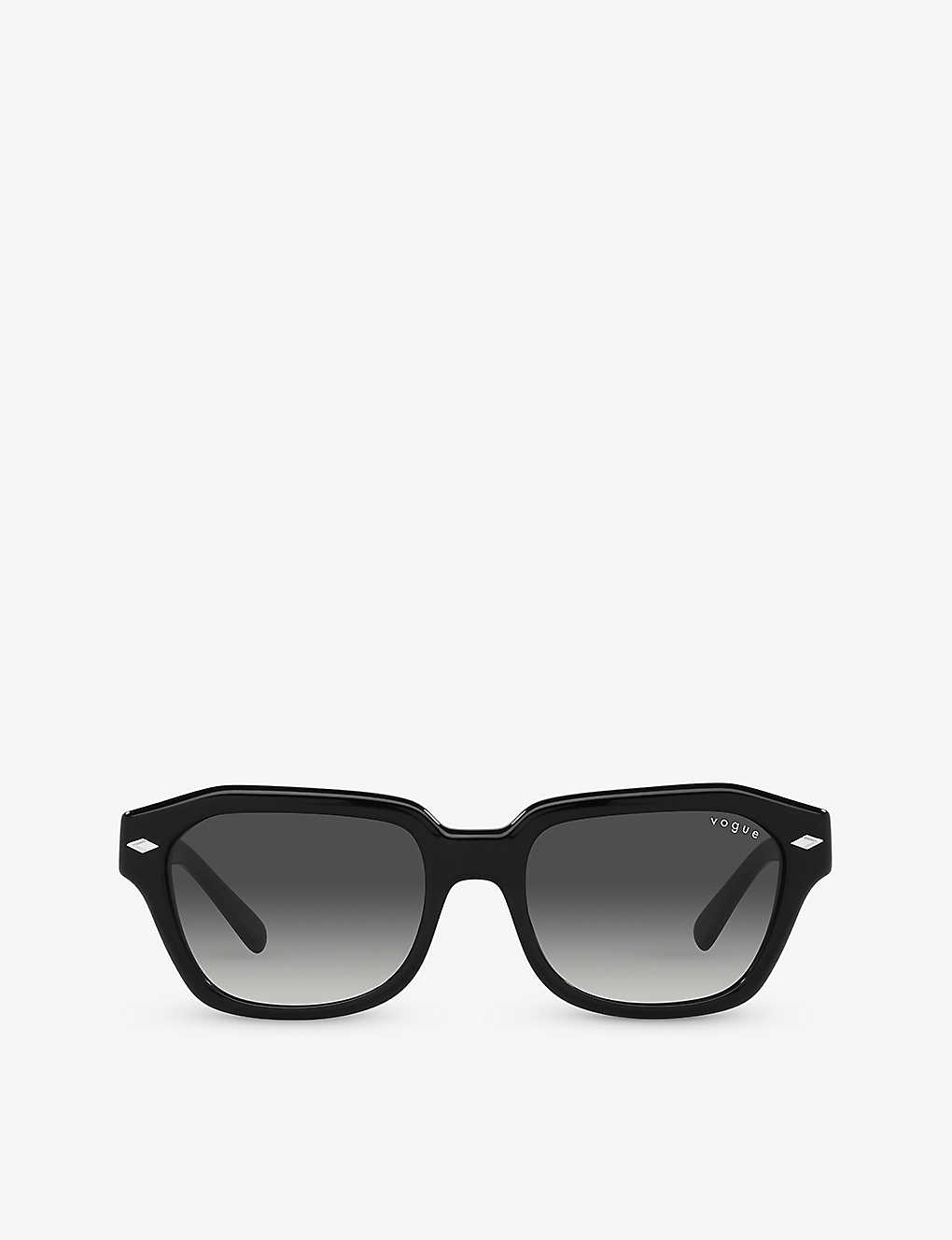 Vogue Womens Black Vo5444s Rectangle-frame Acetate Sunglasses