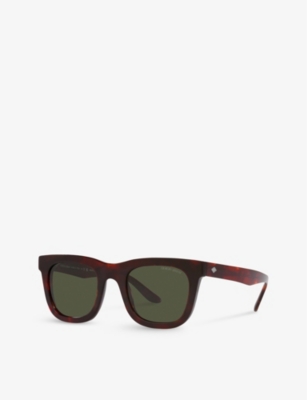 Shop Giorgio Armani Womens Red Ar8171 Square-frame Acetate Sunglasses