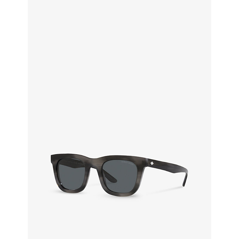 Shop Giorgio Armani Women's Grey Ar8171 Square-frame Acetate Sunglasses
