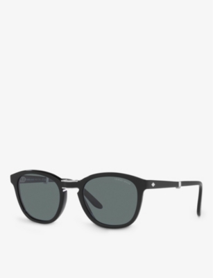 Shop Giorgio Armani Womens Black Ar8170 Square-frame Sunglasses